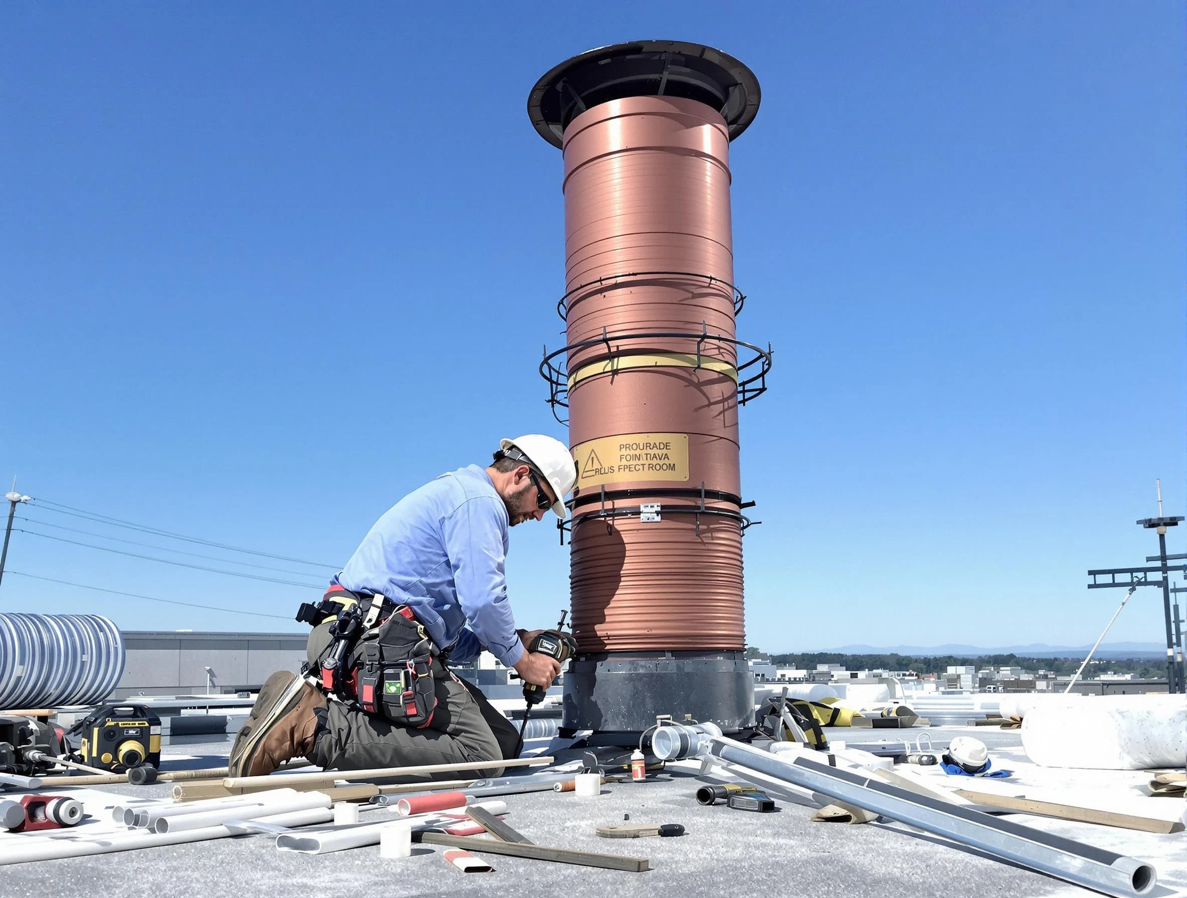Installed chimney liner by Paterson Chimney Sweep in Paterson, NJ