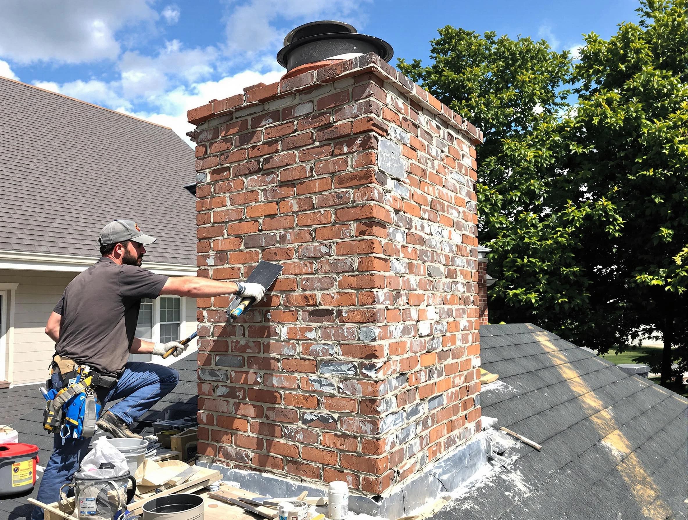 Completed chimney rebuild by Paterson Chimney Sweep in Paterson, NJ