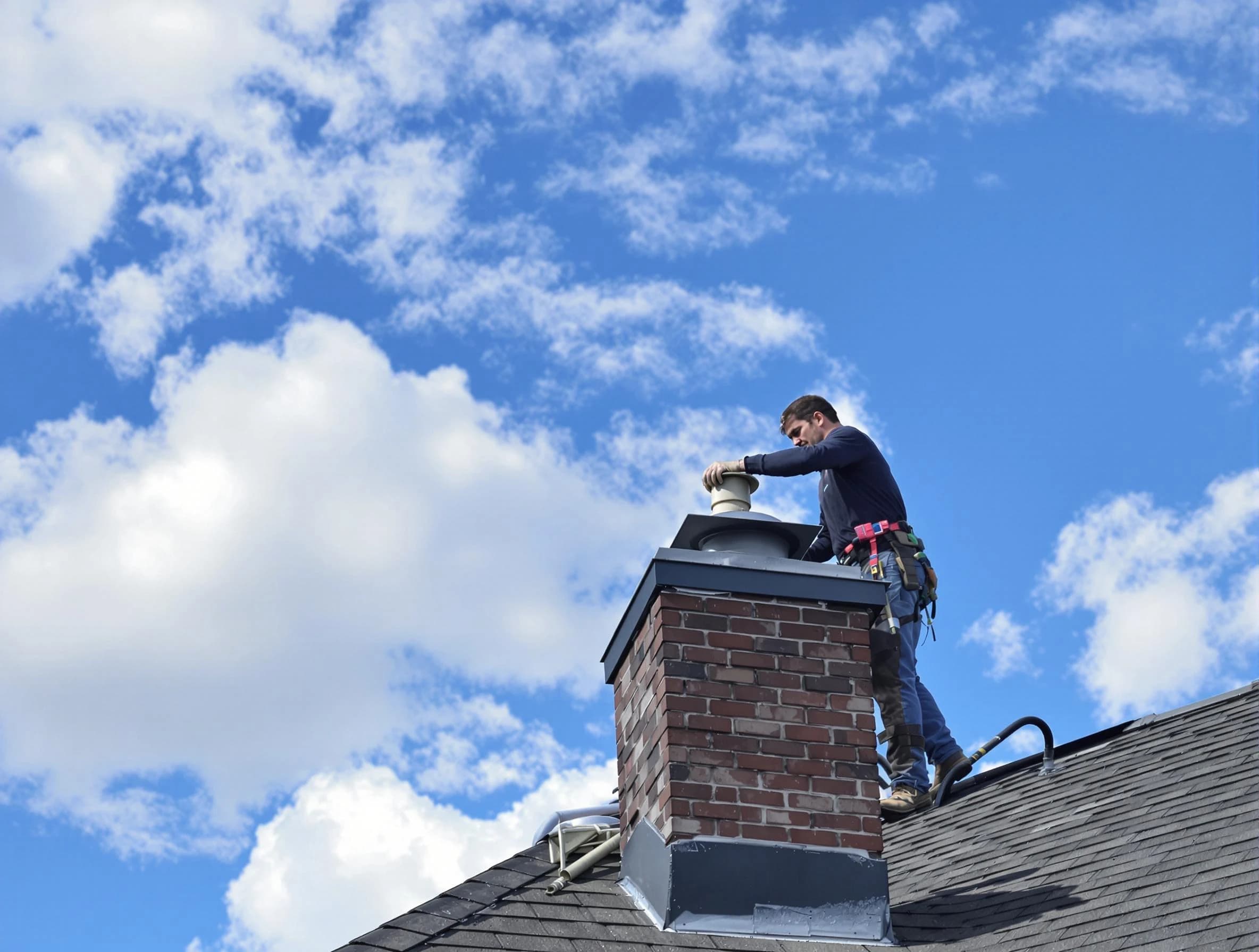 Paterson Chimney Sweep installing a sturdy chimney cap in Paterson, NJ