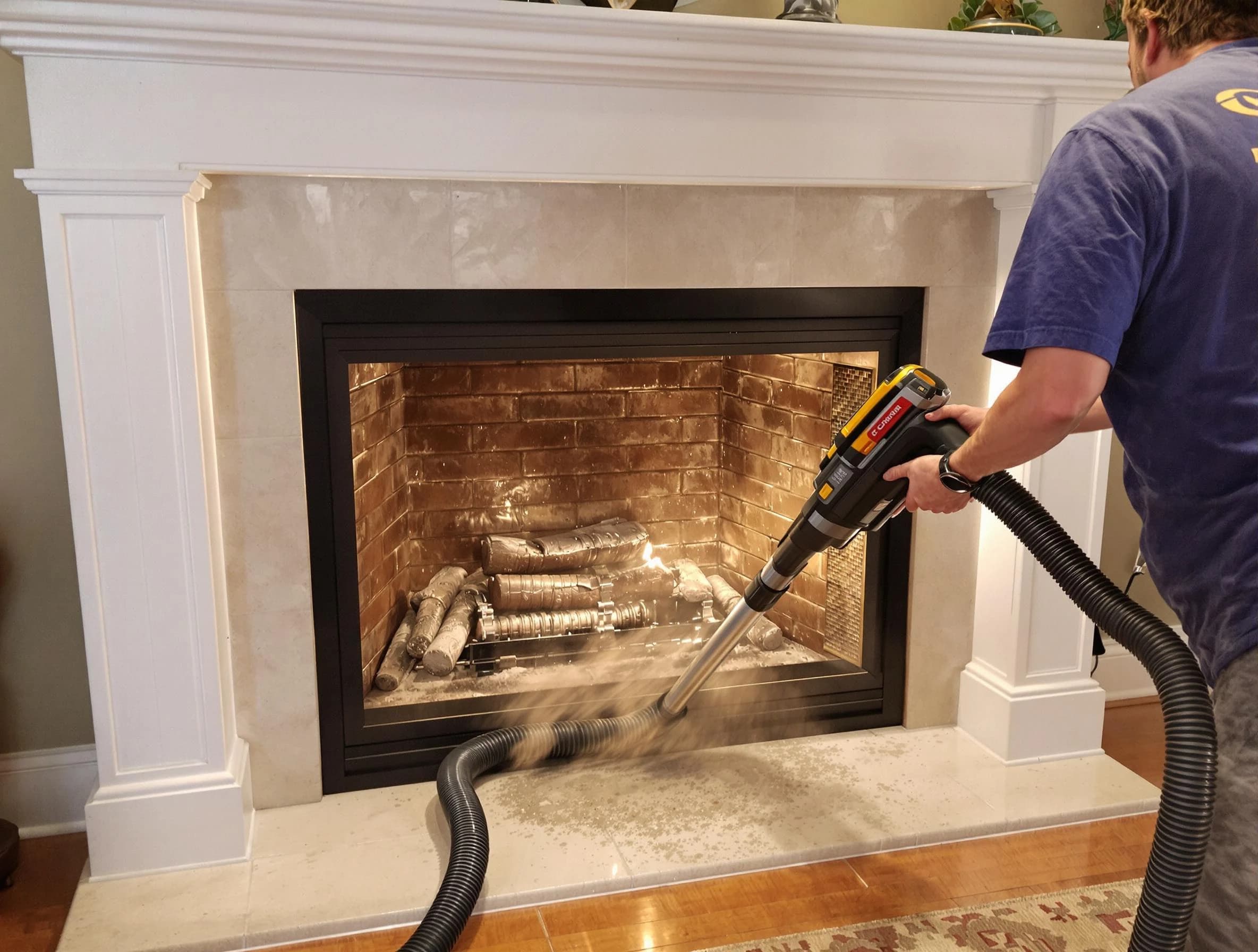 Fireplace cleaning performed by Paterson Chimney Sweep in Paterson, NJ