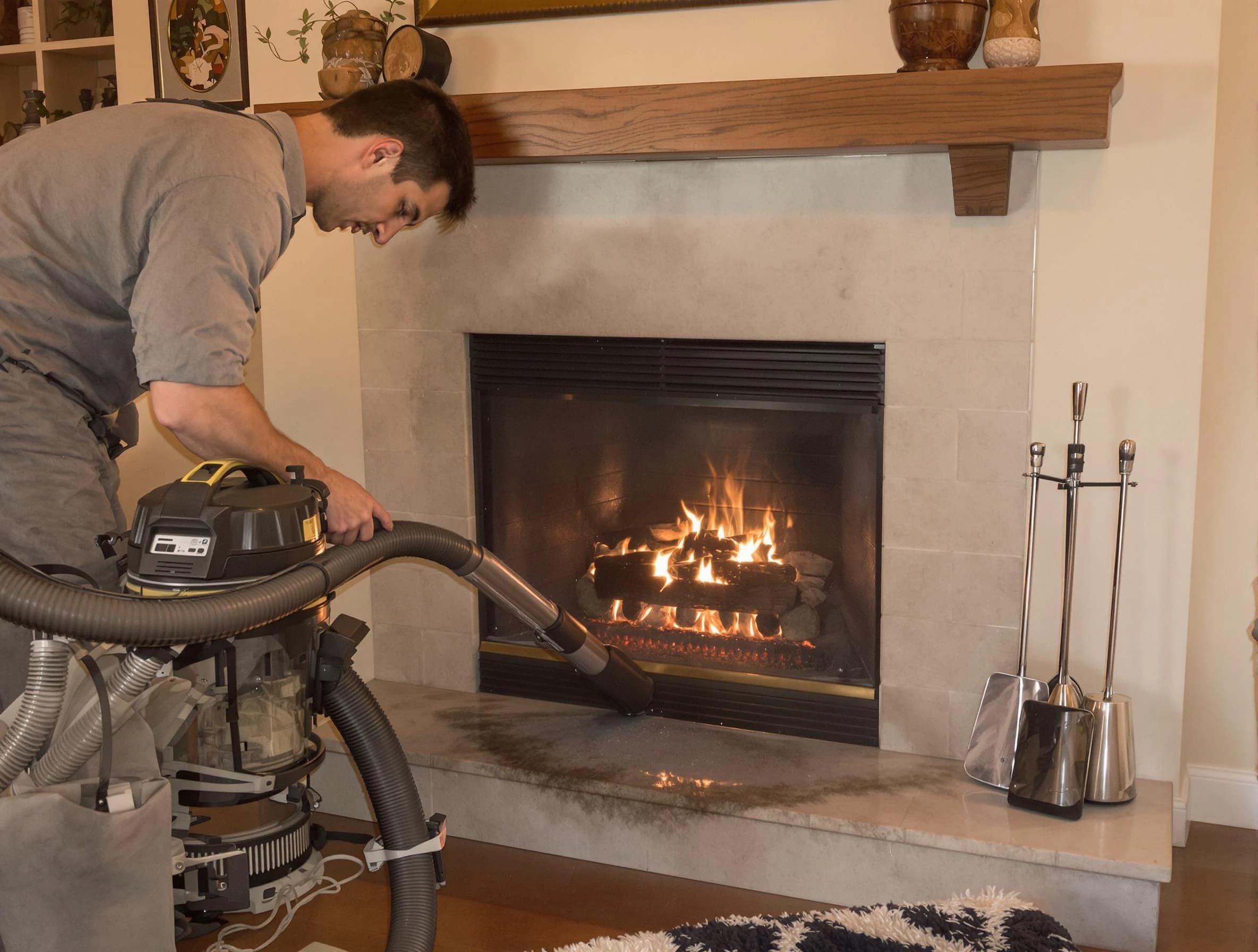 Routine fireplace upkeep by Paterson Chimney Sweep in Paterson, NJ