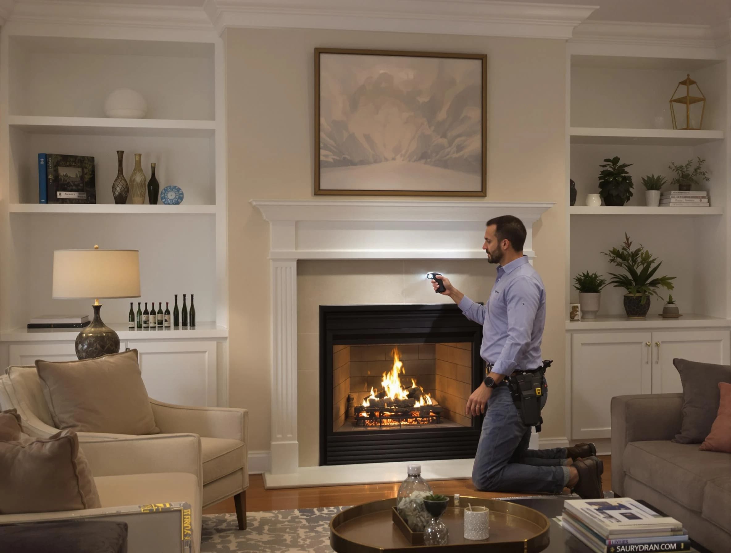 Paterson Chimney Sweep conducting a fireplace safety inspection in Paterson, NJ